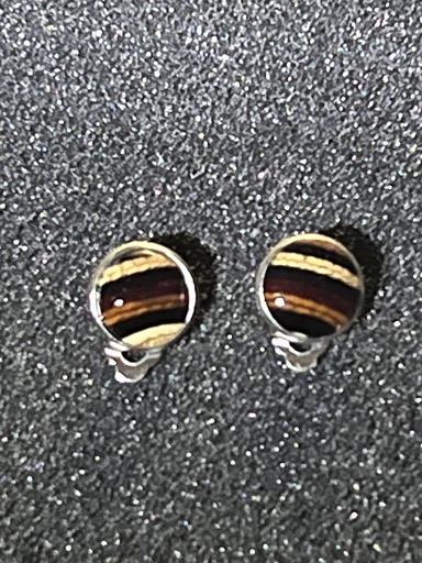 Ohrclip gefärbtes  Schichtholz